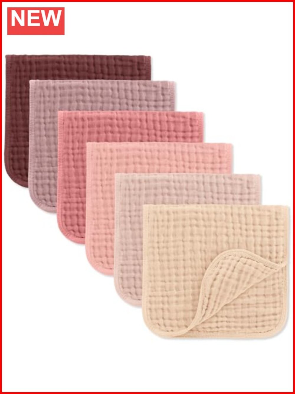Muslin Burp Cloths 6 Pack 20x10 Inch Cotton Baby Burping Cloths
